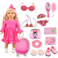 Toy Accessorie Fashion Girl Travel Suit For 43 cm Doll Clothes Baby New Born Dolls 18 inch American Dolls 1/3 Bdj Dolls. 