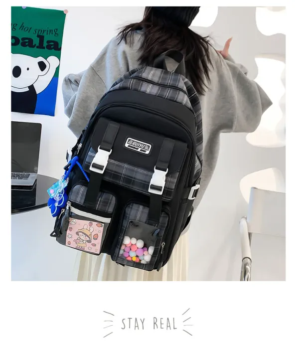 HLNB%20Cute%20Backpack%205%20pcs%20Set%20Aesthetic%20Backpack%20Kawaii%20Backpack%20Large%20Capacity%20Casual%20Travel%20Mochilas%20Daypacks%20-%20Image%205