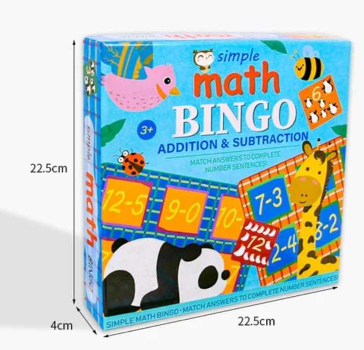 Easy Math Bingo SIMPLE MATH BINGO ACTIVITY BOARD FOR KIDS/STATIONERY FOR KIDS | Daraz.pk