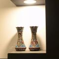Handmade Mirror, Bead and Glass decorated Vases(Guldan)...Set of 2...Special  Introductory Price. 