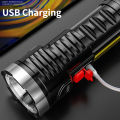 6 LED torch light powerful japan torchlight powerful flashlight rechargeable 18650 Battery mini flashlight Portable Lamp USB flash light waterproof Rechargeable emergency light COB Light LED Flashlight for Camping Light. 