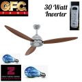 GFC Ceiling Fan 56 Inch Spring Model 30 Watt Inverter Remote Control Pure Copper Wire. 