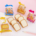 Toast Bread Slice Shaped Erasers, Creative & Cute Stationery Supplies For Students & Office Workers, Random Color Packaging. 