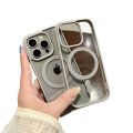 Luxury Plating Lens Magnetic For Magsafe Case For iPhone 15 Pro Max Wireless Charge Shockproof Bumper Clear Funda [ Natural Titanium ]. 