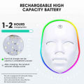 MomDaughts' 7-Color Rechargeable LED Facial Therapy Mask - Photon Skin Rejuvenation, Anti-Acne, Wrinkle Removal, Skin Brightening, Face Lifting & Whitening Beauty Device for Home Spa. 