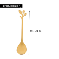 16PCS Dessert Spoon and Fork Set Creative Fruit Fork -Gold. 