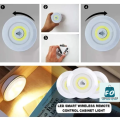 PACK OF 3 - Remote control LED Light COB Under Cabinet Light Night Light Wireless Remote Control Dimmable Wardrobe Lamp 3W Super Bright Closet Lighting | Cell not included | 3Pcs + 1 remote (white color). 