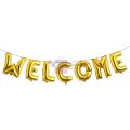 Welcome Foil Balloon - 16 Inch - Welcome Themed Party - Golden - Unisex - Pack Of 1. 