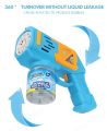 10 Holes Flashing Bubble Gun Bubble Maker Blaster With LED Light Bubble Blower for Party Favors Summer Outdoor Wedding Beach Pool Children's Creation Toys for Kids Interactive Gift for Boys and Girls Non Liquid Messy Bubble Gun With Attached Bottle System. 