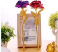 Anniversary Gift wife Girlfriend 24K Gold Foil Rose Flower wedding bouquet Birthday Party Romantic Golden Flower Gift. 