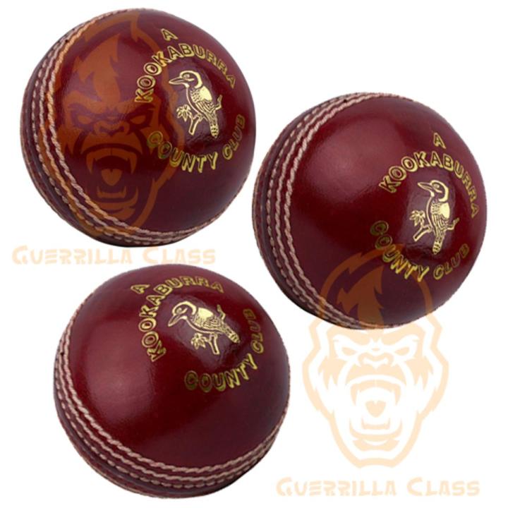 Pack of 3 Red Cricket Hard Balls Leather and Cork Match Ball