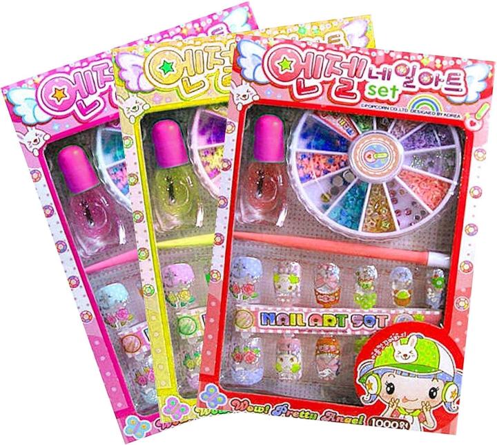 Kids Nail Polish set with 12 Colorful Nails, Kids Makeup Toy Set