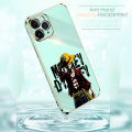 Luxury 6D Plating Case for OnePlus 9 Anime Cartoon Cool Luffy Side Pattern Back Cover Soft Silicone Square Frame Shiny Bling Phone Cases + Free Lanyard. 