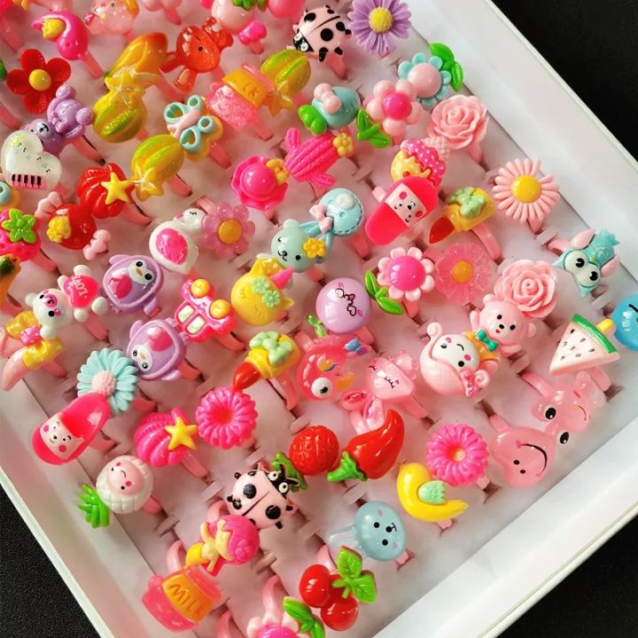 Pack%20of%2024%20kids%20cute%20day%20jewellery%20plastic%20kids%20ring%20mix%20design%20imported%20rings%20-%20Image%202