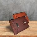VIP PU Leather Short Wallet for Men – Functional Slim Design with Card & Coin Sections. 