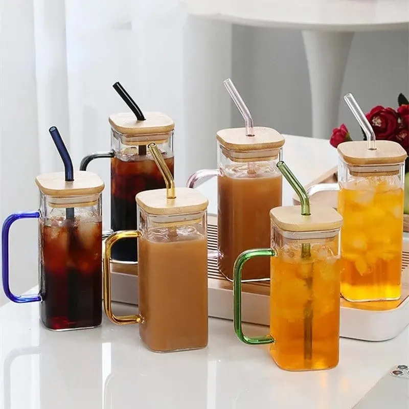 12oz Ribbed Glass Tumbler