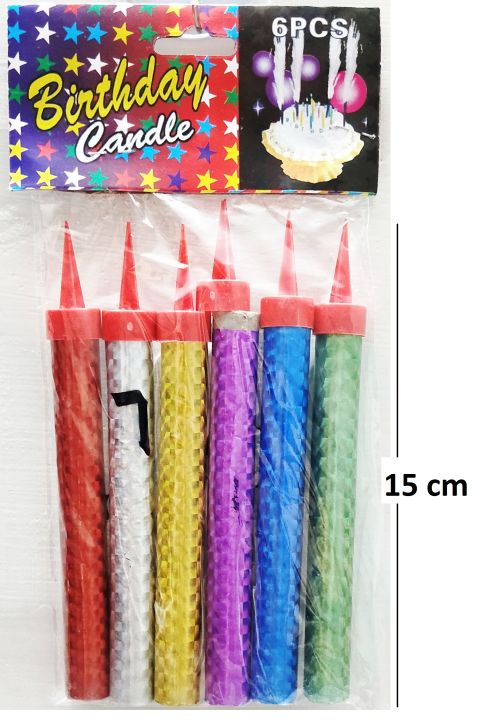 Pack of 6 Birthday Candle Sparklers | Multi Color Sparklers Candles | Cake Topper | 14 Cm Medium