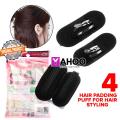 Hair Puff Volumizer Party Hairdos Women Hair Style Maker- Black Hair Braid Pony Tail Maker Styling Tool - 4pcs Loop Styling Tools Black Topsy Pony topsy Tail Clip Hair Braid Maker Styling Tool Fashion Salon Clip Comb Hair Styling Stick Bun. 