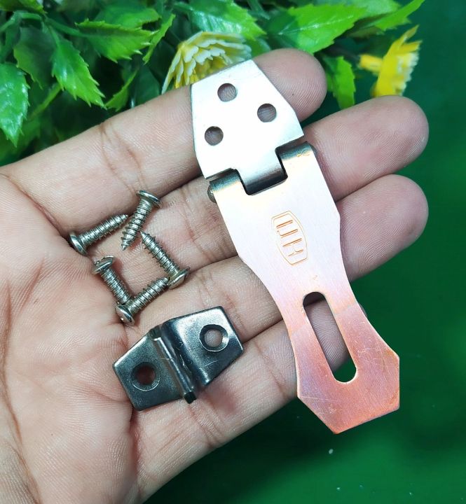 3 inches Foldable Door Lock with screws Wood Plastic Metal Cabinet Door Gate Buckle Latch Folding Padlock