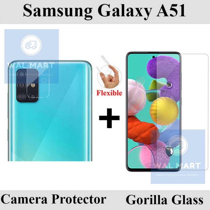 Samsung Galaxy A51 Unbreakable Gorilla Glass Premium High Quality Tempered Glass Screen Protector + Back Camera 9H Gorilla Flexible Protector For Samsung Galaxy A51