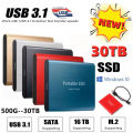 Portable Hard Drive 30tb 4tb 8tb External 16tb Mass Storage Usb3.1 High Speed Mobile Solid State Ssd Hard Drive Storage Device. 