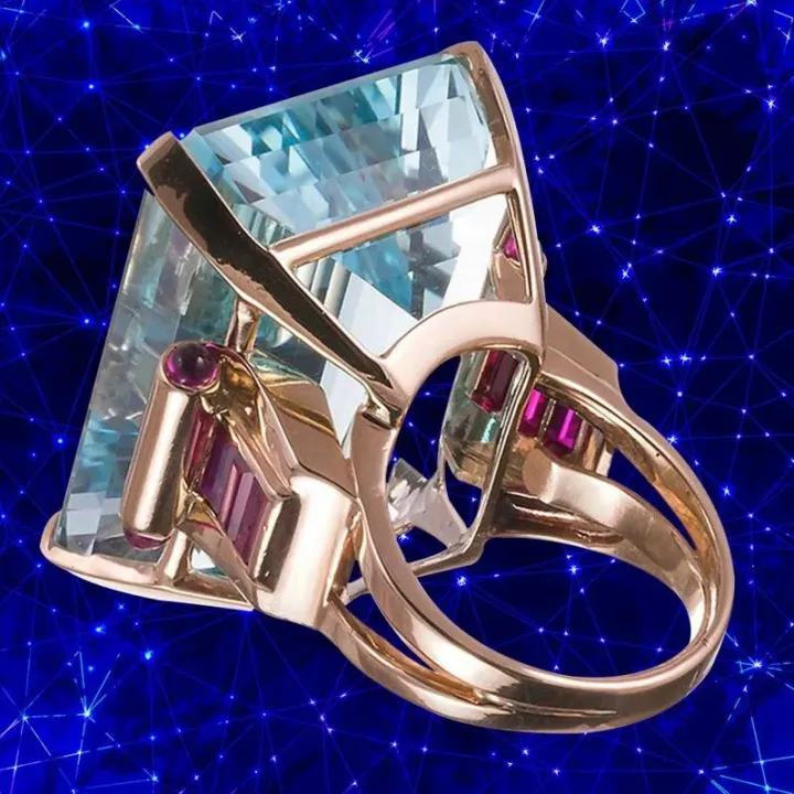 【wholesle668 Store】Big CZ Cubic Stone Rings Gold Color Rings Women Fashion Jewelry Day Gift