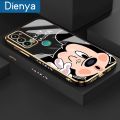 dienya For MOTOROLA Edge 20 Case Cartoon Cute Mickey Mouse Side Design Phone Case Square Edge Pattern Silicone Softcase Luxury Plating Casing Full Cover Camera Shockproof Protection Cases. 