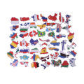50Pcs National flags stickers DIY scrapbook suitcase laptop country map sticker. 