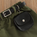 Baby Girl Clothes Set, Solid Color Long Sleeve Crew Neck Ruffle Tops + Elastic Waist A-Line Skirt + Pendant Bag. 