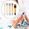 6PCS Arts Artist Nylon Hair Brushes Paint Brush for Adults Kids Gouache. 