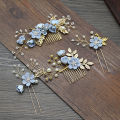 Hair Combs Elegant Hair Side Comb Clips Flower Rhinestone Faux Pearl Hair Clips. 