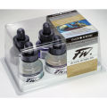 Daler-Rowney FW Acrylic Artists Ink, Set of 6 Shimmering Colors (160110006). 