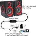Computer Speaker with Heavy Bass,Subwoofer, Volume Control, 3.5mm Audio, USB Wired Powered Built-in Four Loudspeaker Diaphragm Multimedia Speaker for PC/Laptops/Desktop/BACER For Computer (Color - RED & Blue). 