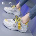IELGY Joker sneakers women's trend mesh comfortable and breathable fashion casual platform shoes. 