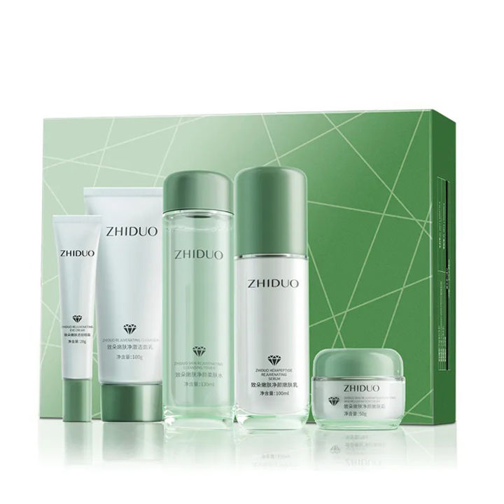 ZHIDUO Green Tea Tree Organic Moisturizing Hydrating Face Skin Care Sets