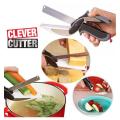 Best Quality 2 in 1 Clever Cutter Food Chopper Kitchen Scissors Smart Kitchen Shears Vegetable Slicer Dicer with Cutting Board. 