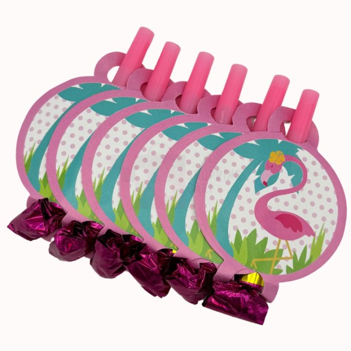 FLAMINGO THEME WHISTLES - PACK OF 8 WHISTLES - FLAMINGO WHISTLES