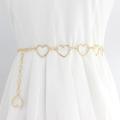 34 Inch Heart Shaped Shiny Chain Waist Belt Strap Waistband For Girls Wedding Party Dress Wear Gift Accessories. 