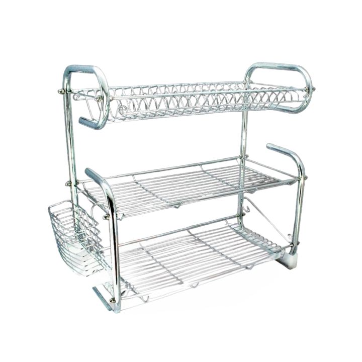 3 layer G shape Best Quality Dish Rack Stainless Steel Plate Stand Kitchen Rack Stand Cutlery holder Organizer Kitchen Accessories