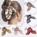 Women Streamers Leopard Print Polka Dot Floral Print Elastic Bow Hair Rope Girl Hair Ties Korean Sweet Hair Accessories Headwear. 