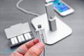 Twelve South HiRise Adjustable Desktop Stand for iPhone 5 – iPhone 14, iPad Mini & Accessories – Silver. 