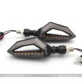 Universal Motorcycle bike DRL INDICATOR WITH FLOW LIGHT Lava Style 4 pcs Blue. 