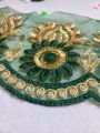 Fancy Organza/Tissue Fabric Embroidered cut work design border lace/Trims for women/girl kurtis and trousers /1 gazz/yard. 