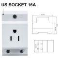EU Din Rail Mount AC Power Modular Socket 16A 2/3/4 Pin 25A US UK Italy France 35mm 250V AC30 Connector. 