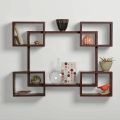 Wooden Intersecting Wall Shelves for Living Room, Bedroom | MDF Floating Wall Mount Shelf / Rack / Stand / Showcase for Home Decor - Wall Hanging Storage Unit, Set of 5. 