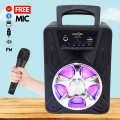 Portable Bluetooth Wireless Speaker with Wired Microphone, Rechargeable Big Sound System, Stereo Bass and Woofer, USB, SD Card, FM Radio Support. 
