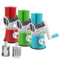 Tabletop Drum Grater Rotating Manual Vegetable Slicer Machine 3 Blades | Vegetable Cutter & Onion / Fruit Slicer | All in One Chopper for Household Kitchen Cheese Grater. 
