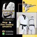 WTF approved Black Stripe Karate Gi for Kids & Adults White Karate Kit with black stripe MMA Martial Arts Uniform For Kids, Boys, Men's & Women's  Lightweight Student Karate Gi  with Belt Complete Karate Uniform 0000-9 size - ZAW TRADING. 
