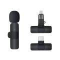 WIRELESS MIC K9 Dual Microphone Mic Plug & Play USB Type C MIC Plug Wireless Lavalier Microphone | Mini Lapel Microphone Wireless Mic For Recording YouTube_Facebook_ Interview Auto Sync Noise Reduction NO APP or Bluetooth Needed- Dual Mic. 