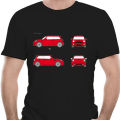 Mens Mini Cooper Blueprint T-Shirt John Cooper Works Colour Print Roadster Light. 
